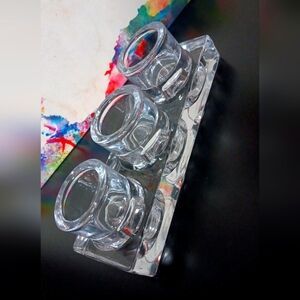 Crystal Glass Votive Holders Unsigned Modern Swedish-